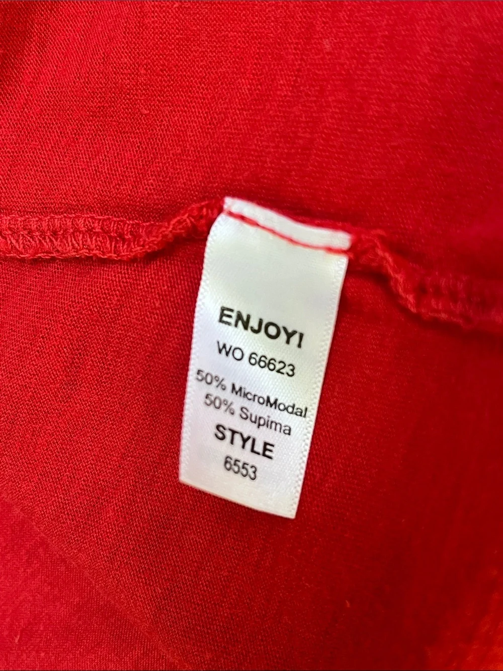 Michael Stars "Madison" Boatneck 3/4 Sleeve Tee in Red OS - Picture 8 of 8